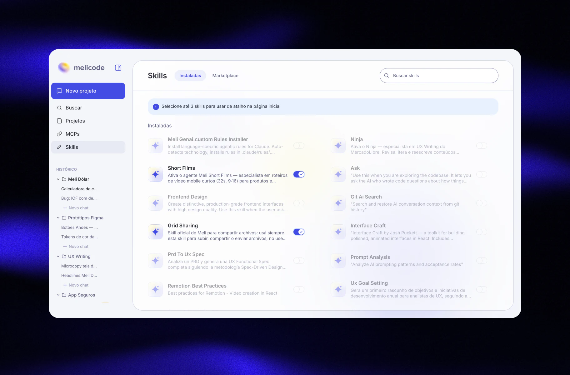 Melicode skill marketplace